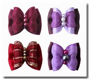 Hundeschleifen Set auf Gummi``PURPLE DREAM``