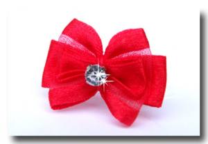 Hunde Schleife `RED MINI Strass