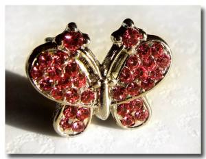 Hunde Schmuck für das Halsband``BUTTERFLY``rosa