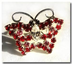 Spange``BUTTERFLY`` mit Strasssteinen