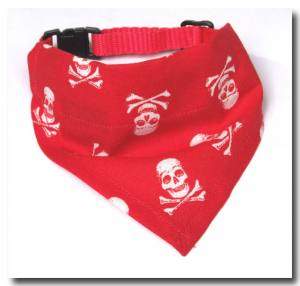 Halstuch/Halsband 2 in 1``SKULL-RED``für Hunde