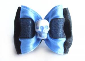 Hunde Schleife `BLUE SKULL Rockabilly Collektion