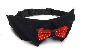 Hundefliege mit Kragen und Halsband BLACK CLASSIC