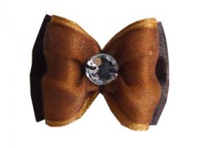 Hunde Schleife Exclusive`BIG BROWN STRASS
