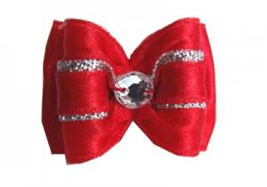 Hunde Schleife Exclusive BIG RED STRASS