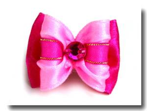 HundeSchleife Exclusive BIG PINK STRASS