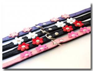 Lederhalsband FLOWER Gr.3 RESTPOSTEN