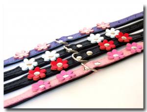 Lederhalsband FLOWER Gr.1 RESTPOSTEN