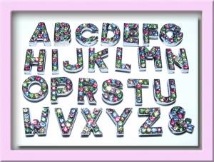 Hunde Strass Buchstaben-BUNT