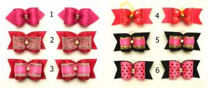 2 Stück PINK MINI Schleifen für Malteser