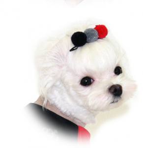 Hunde Spange KUGEL GREY-BLACK-RED
