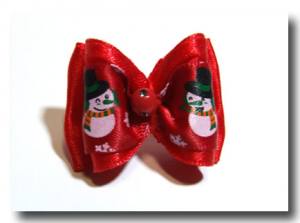 Hunde Schleife Exclusive RED-SNOWMAN