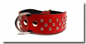 Lederhalsband SUPER mit Strass BIG DOG RED