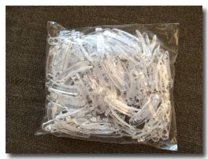 Hunde Plastik-Spangen Set  * 100 * NATUR