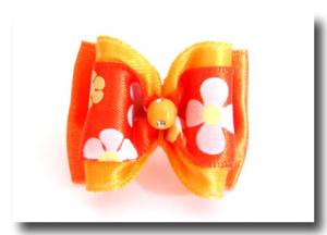 Hunde Schleife ORANGE FLOWER
