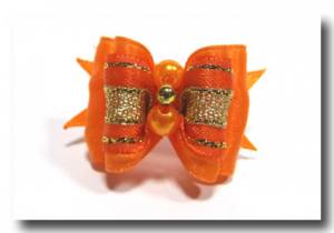 Hunde Schleife ELEGANCE ORANGE GOLD