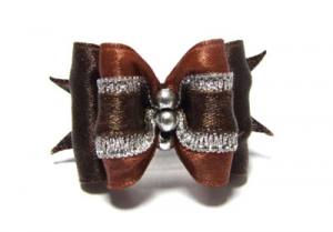Hunde Schleife ELEGANCE BROWN SILVER