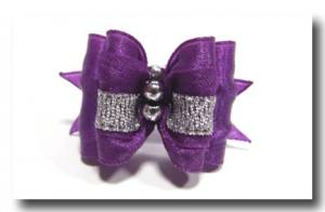 Hunde Schleife ELEGANCE PURPLE SILVER