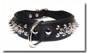 Lederhalsband BIG DOG BLACK mit Metal-Stifften - Spikes