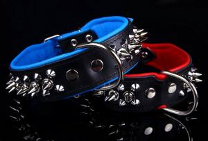 Lederhalsband BIG DOG BROWN mit Metal- Stifften - Spikes