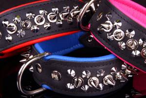 Lederhalsband BIG DOG BROWN mit Metal- Stifften - Spikes