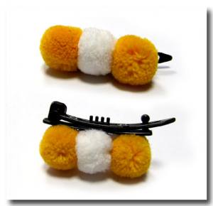 Hunde Spange KUGEL YELLOW-WHITE