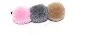 Hunde Spange KUGEL PINK - GREY -BEIGE
