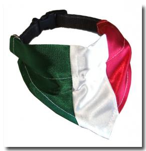 Hundehalstuch ITALIA FLAGGE auf Halsband