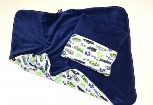 3 in 1 Handtuch, Schlafsack, Decke AUTOS BLAU