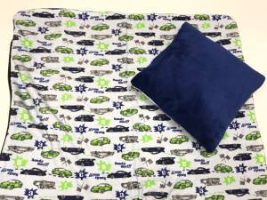 3 in 1 Handtuch, Schlafsack, Decke AUTOS BLAU