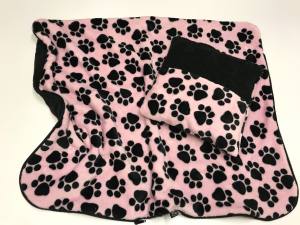 3 in 1 Handtuch, Schlafsack, Decke PAW BLACK-PINK