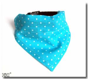 Hunde Mütze,Cappy + Halstuch  SET SKY BLUE DOTS für Hunde