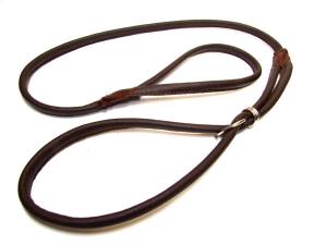 Rundleder-Vorführleine, Showleine aus softem Rindsleder  8mm