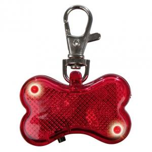 Hunde Safer Life Flasher für Hunde rot mit Adressfeld KNOCHEN