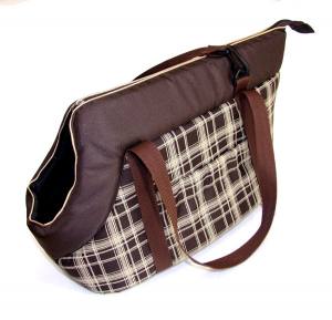Hundetragetasche,Transport Tasche BROWN KARO