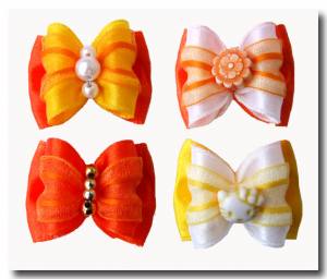 Hundeschleifen Set auf Gummi``YELLOW DREAM``