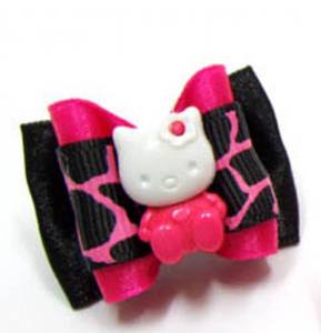 Hunde Schleife  BIG KITTY  BLACK-PINK