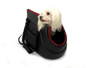 De LUXE Hundetragetasche WHITE-BLACK Gr.1 WELPEN