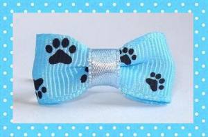 Mini Schleife auf Gummiring für Welpen und kleine Hunde PAW