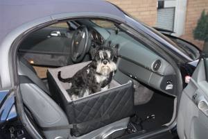 Hundeautositz Autokörbchen DE LUXE BLUE ELEGANCE