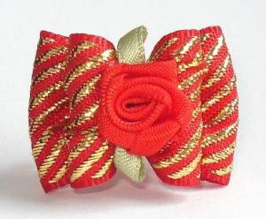Hunde Schleife GOLD ROSE 3