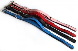 Lederhalsband  für Personalisierung - Hundename * GLAMOUR  *