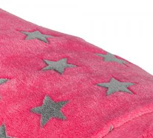 Doppelseitiger Bademantel für Hunde PINK STERNCHEN