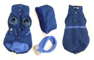Hundejacke,Winterjacke mit Schal NESNA BLUE
