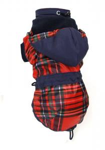 Hundejacke,Winterjacke RED-BLAU KARO