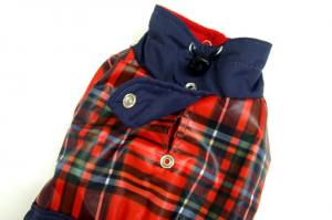 Hundejacke,Winterjacke RED-BLAU KARO