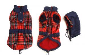 Hundejacke,Winterjacke RED-BLAU KARO