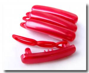 Hunde Plastik-Spangen Set  * RED *