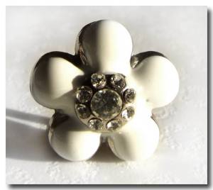 Hunde Schmuck für das Halsband``BLUME``weiss