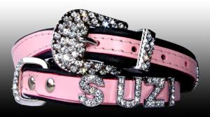 ``Juwel``Leder-Halsband inkl.Buchstaben``HUNDE-NAME``Gr.4
